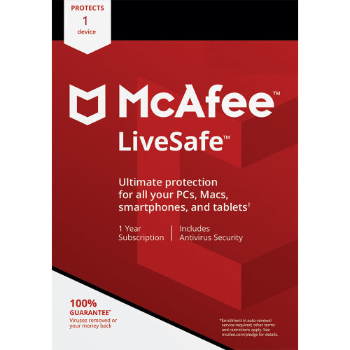 McAfee LiveSafe 1 Year / 5 Device